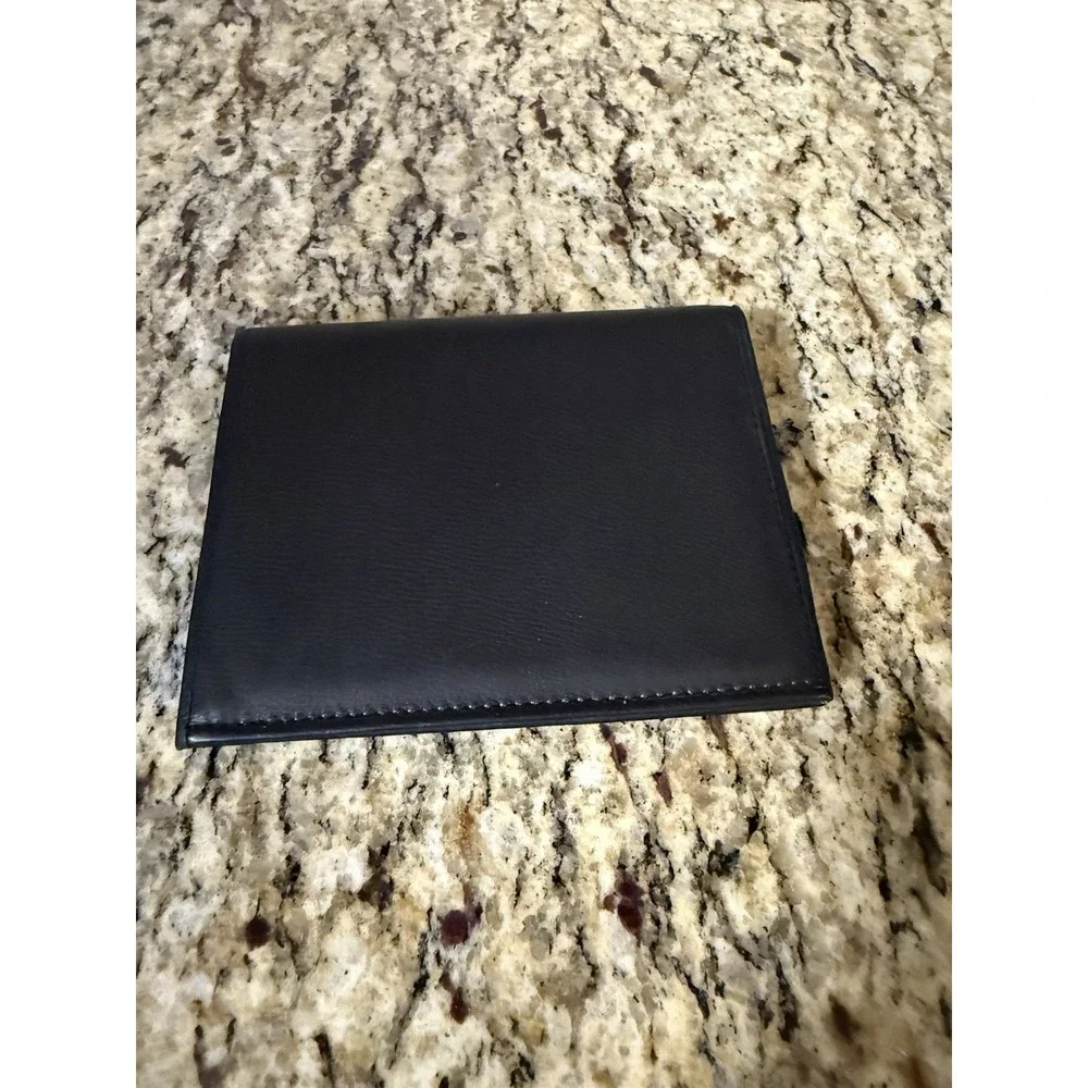 Cashmere Calfskin Men's Bi‎ Fold Black Wallet